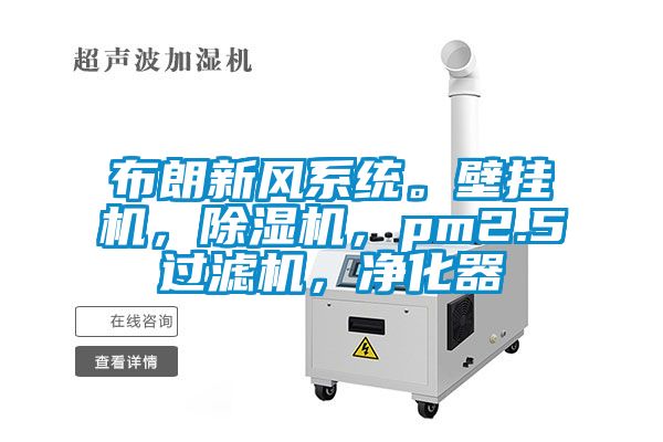 布朗新風(fēng)系統(tǒng)。壁掛機(jī)，除濕機(jī)，pm2.5過濾機(jī)，凈化器